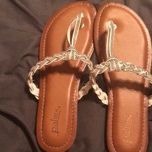 White rhinestone size 10 sandals